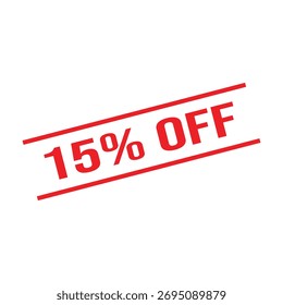 15 % Rabatt auf Gummistempel. Red Rubber Grunge Stamp Vektorgrafik