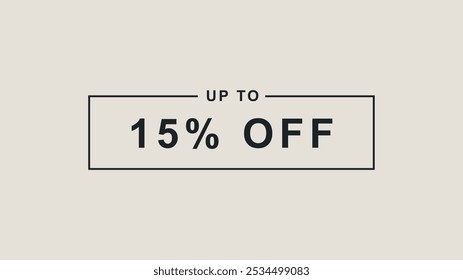 15% off Sale banner. 15 percent promotion. Tag label, discount banner vector illustration.