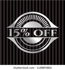 15% off silver shiny badge