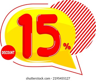 15% OFF. Special Offer Marketing Announcement. Discount promotion.
15% Discount Special Offer Conceptual Yellow and red Banner Design Template. 