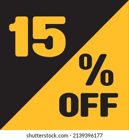 Up To 15% Off Special Offer sale sticker black and gold, vector illustration