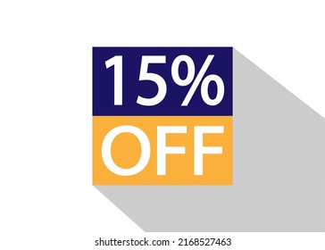 Up To 15% Off. Special offer sale sticker on white background with shadow.