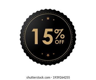 15% OFF Sticker, 15 percent discount Special Offer Price Label