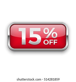 15% off vector badge, silver