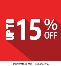 hasta un 15% de texto en blanco sobre fondo rojo