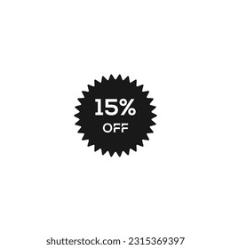 15% off.Sale and discount price sign or icon.Sales design template. Shopping and low price symbol. Vector illustration.15% off typography sale gift.Friday design template isolated on white background.