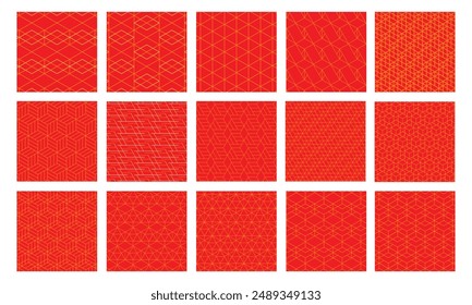 15 Pattern geometric designs bundle.