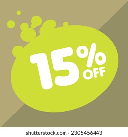 15% per center, percentage number in a colored circle, promotion, big sale, colorful background