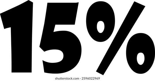 15 Percent Discount Offer Number Typography Style A0421