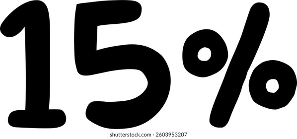 15 Percent Discount Offer Number Typography Style A0288