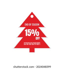 15 Percent Off, Discount Sign, Christmas Special offer price signs, End of Season Sale