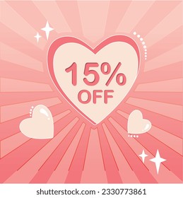 15 percent off valentine hearts commerce sweet business