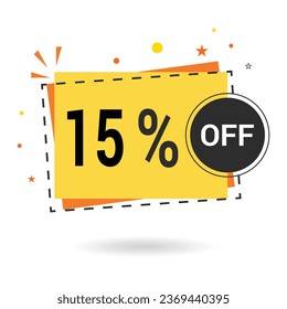 15% de descuento. Diseño de vectores.