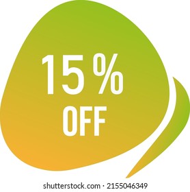15 percent off vector green circle format off