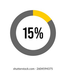 15% percent percentage diagram meter from ready-to-use for web design, user interface UI or infographic -