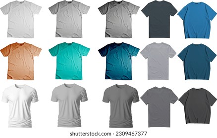 15 premium blank many colours t shirt mockup design collection