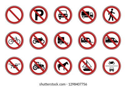 15 Prohibition & Warning Signs - Iconset (Traffic)