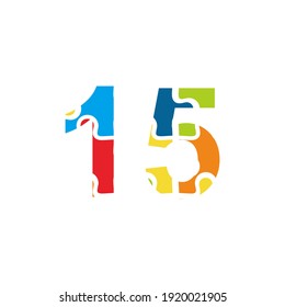 15 Puzzle number illustration. Vector Eps10