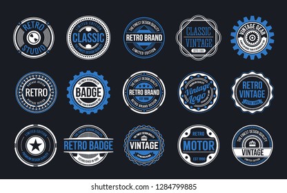 15 Retro Vintage Badges Design Collection. Vector illustration