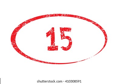 15. Rubber Stamp with red color have porous and rough isolated on white background. For make a mark or design your product using a stamp or seal. Easy to change color. Unique character.
