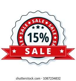 15% Sale label illustration