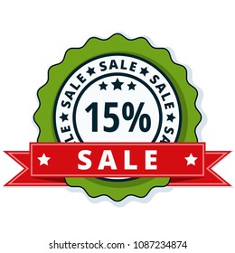 15% Sale label illustration