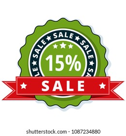 15% Sale label illustration
