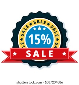 15% Sale label illustration