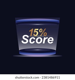 15% Score Sign Designed to catch the  and illustration  combination in blue Vector illustration background design.