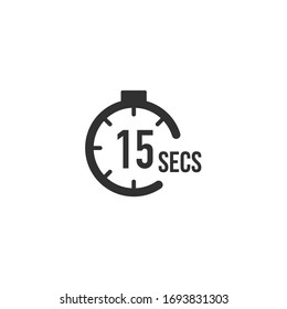 15 seconds Countdown Timer icon set. time interval icons. Stopwatch and time measurement. Stock Vector illustration isolated on white background.