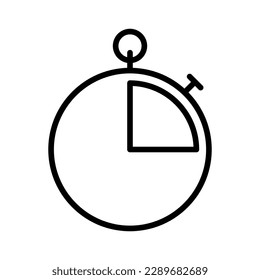 15 seconds stop watch outline vector icon. 15 seconds stop watch stock vector icon for web, mobile app and ui design