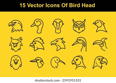 15 Set of Bird Head icon