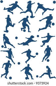 15 Silhouettes of Soccer (football) player.