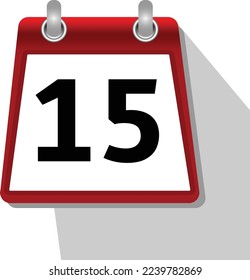 15 simple calendar icon on white background