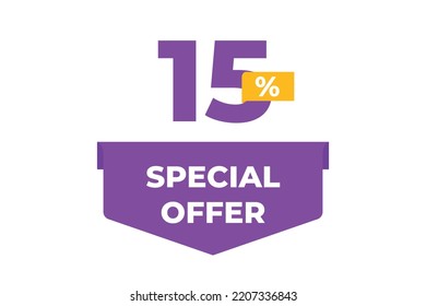 15% Special Offer Sale. Special offer sale red label. Modern Sticker concept. Vector illustration.