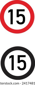 15 speed limit sign in two colors suitable for transportation uses	
