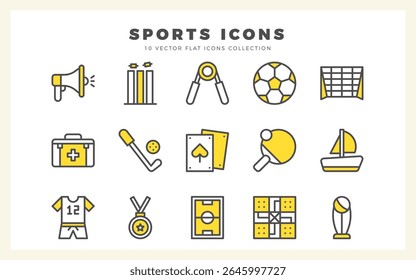 15 Sports Two Color icon pack. vector illustration.