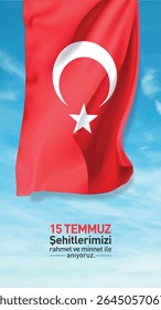 15 temmuz demokrasi ve milli birlik günü kutlu olsun. 15 temmuz şehitlerini rahmet ve minnet ile anıyoruz. Translation: We commemorate our July 15 martyrs with mercy and gratitude.