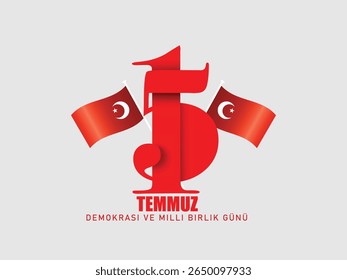15 temmuz demokrasi ve milli birlik gunu imagem de ilustração vetorial