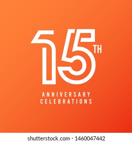 15 Th Anniversary Celebration Vector Template Design Illustration