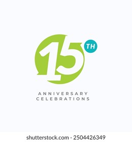 Ilustración de diseño de Plantilla de Vector de celebración del 15 aniversario