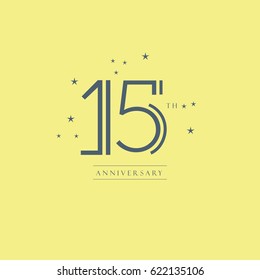 15 Th Anniversary Logo Design Vector Element