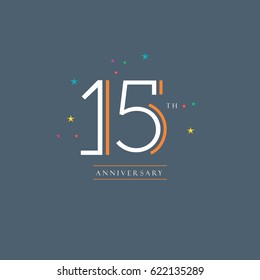 15 th anniversary logo design vector element