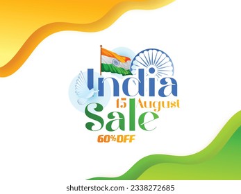 15 th August Indian Independence Day vector illustration background for greeting card and poster.Happy Independence Day