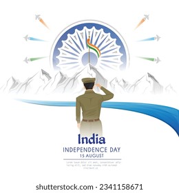 15 th August Indian Independence Day vector illustration background for greeting card and poster.Happy Independence Day
