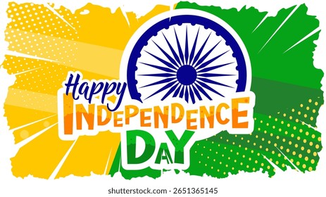 15 de agosto Día de la Independencia India - Anuncio, cartel -Ilustración vectorial