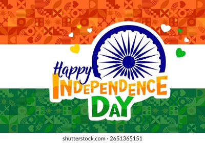 15 de agosto Día de la Independencia India - Anuncio, cartel -Ilustración vectorial