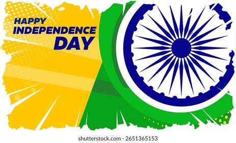 15 de agosto Día de la Independencia India - Anuncio, cartel -Ilustración vectorial