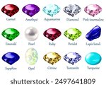 15 types of gemstones, birthstones, jewelry, accessories, diamonds, rubies, pearls, etc.