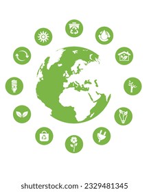 15 Unique Energy And Environmental Protection Green Flat Icons